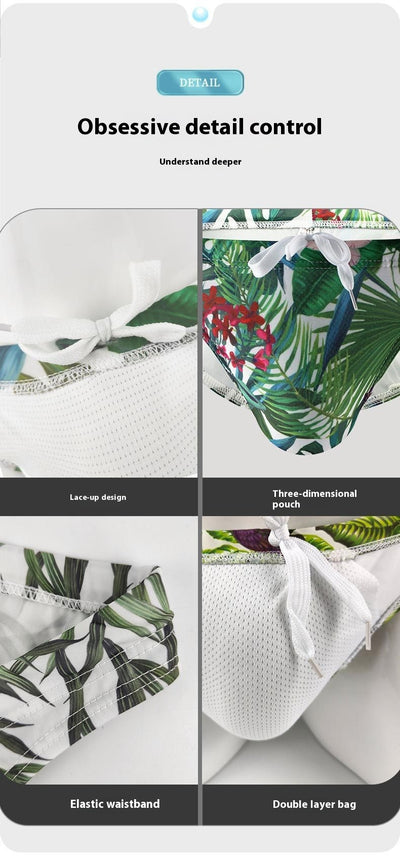 Bañador Estampado Tropical con Diseño de Hojas de Coco y Arce - Pantalón de Playa Multicolor Trendy - Image 50