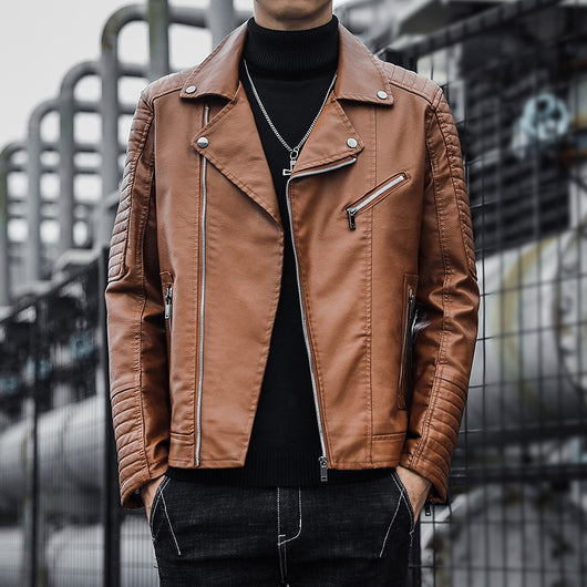 Chaqueta de Cuero para Motociclista - Primavera y Otoño - Image 3