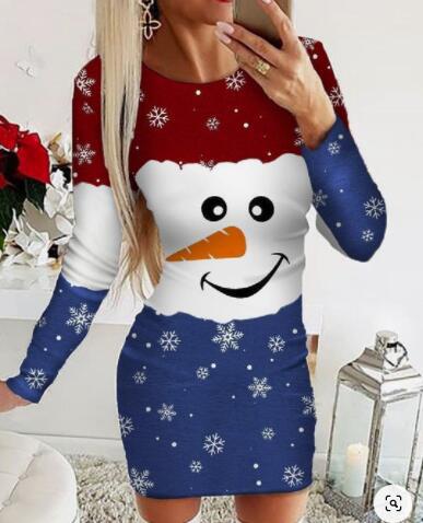 Vestido Largo Slim Navideño con Estampado Digital de Posicionamiento - Image 14