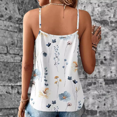 Blusa de Encaje Escote V Europeo Estilo Casual con Tirantes - Image 2