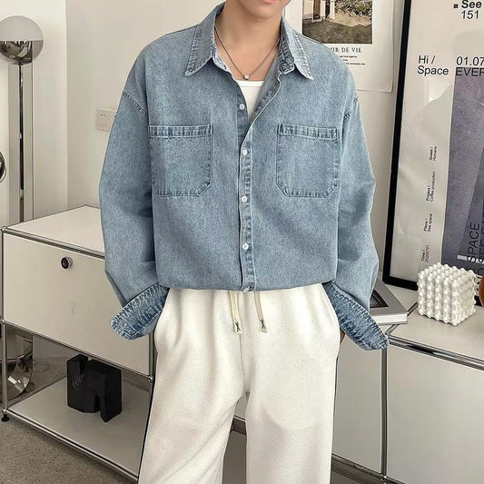 Chaqueta Camisa Denim Azul Claro para Trabajo Hombre - Image 2