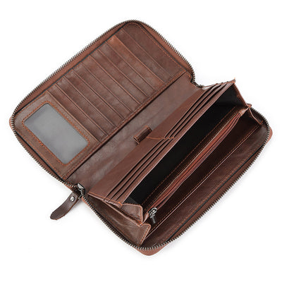 Billetera de Cuero Genuino para Hombre Gran Capacidad Multifuncional - Image 4