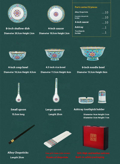 Juego de Vajilla de Porcelana Esmaltada Estilo Hogar - Image 11