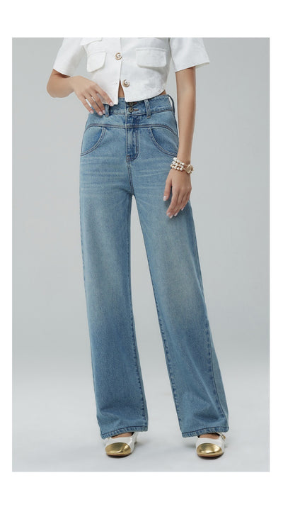 Pantalones Anchos Cintura Alta Estilo Retro con Detalles Rotos para Mujer - Image 15