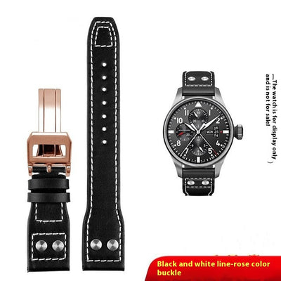 Correa de Reloj de Cuero Genuino Portugués Fire Jet - Image 6