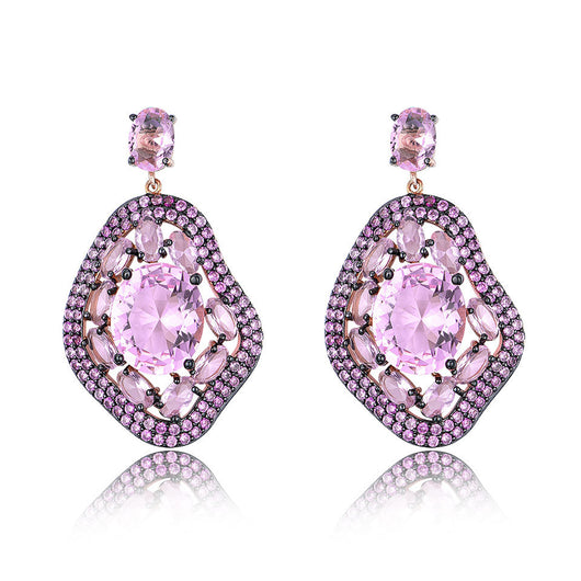Aretes Geométricos Ovalados con Diamantes de Cristal Brillante - Image 9