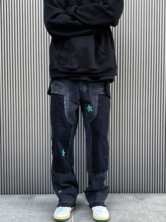 Pantalones Cargo Stacked con Parches Lumberjack Retro