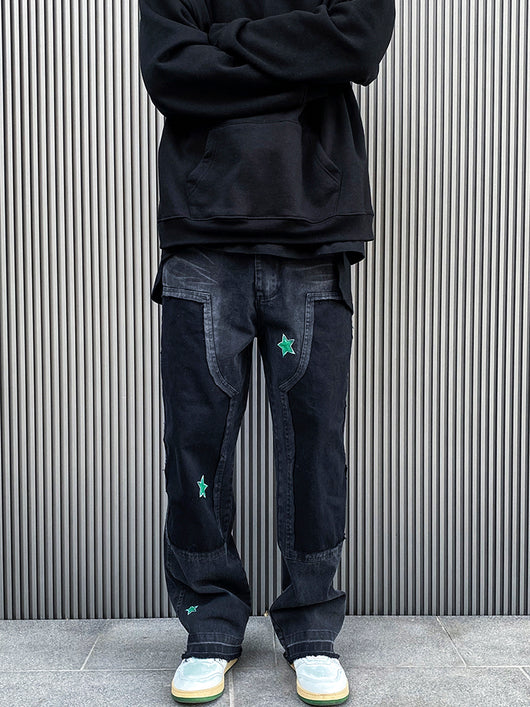Pantalones Cargo Stacked con Parches Lumberjack Retro
