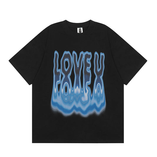 Playera Hombre Estampado Letras Retorcidas Manga Corta