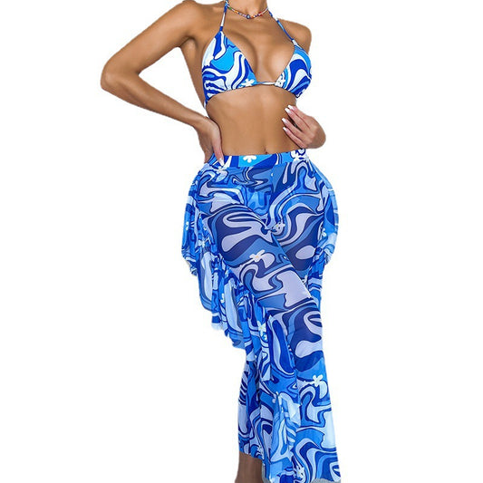 Traje de Baño Deportivo Tres Piezas con Protección Solar en Espalda - Image 2
