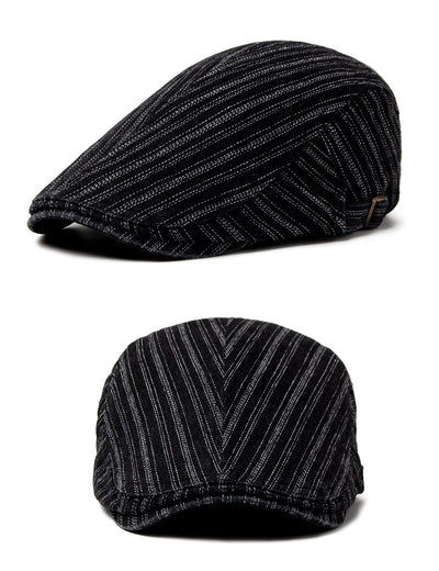 Boina Retro de Algodón Denim Lavado con Costura Británica para Hombre - Image 16