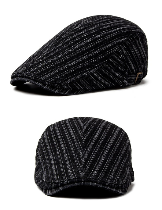 Boina Retro de Algodón Denim Lavado con Costura Británica para Hombre - Image 16