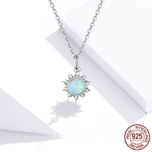 Collar Plata Esterlina S925 para Mujer con Baño de Platino y Diseño de Sol - Image 9