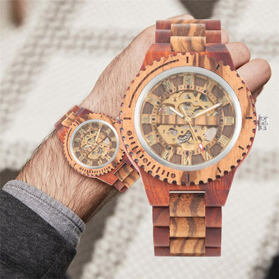 Reloj Automático de Madera de Bambú con Engranajes Mecánicos - Image 6
