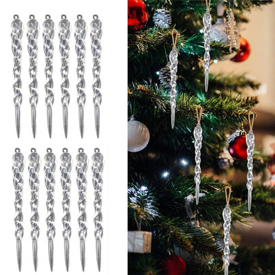 12 Adornos Navideños Colgantes Diseño Carámbano Creativo