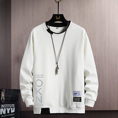 Sudadera Hoodie Casual para Hombre con Diseño de Dos Piezas y Estampado de Letras - Image 12