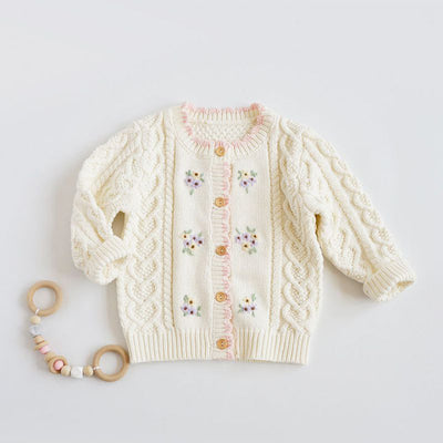 Cardigan de Bebé Flores Bordadas a Mano en Algodón - Image 20