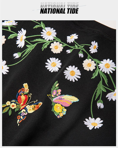 Playera Corta Estilo Chino con Mariposas de Cambio de Luz - Image 11