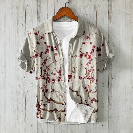 Camisa Casual Holgada para Hombre con Estampado y Botones - Image 3