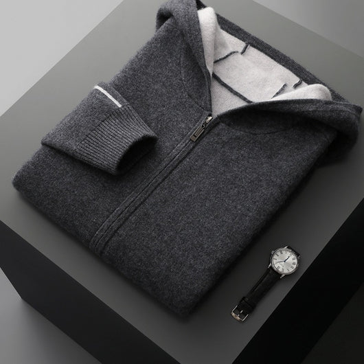 Cardigan de Cashmira para Hombre con Cuello Alto y Cierre - Otoño e Invierno - Image 7