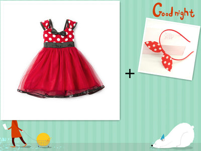 Vestido Princesa sin Mangas con Lunares y Moño - Image 17