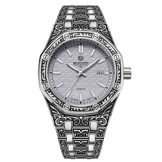 Reloj Mecánico Spiral Crown Negro para Hombre - Casual y Elegante - Image 10