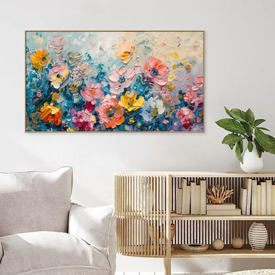 Cuadro al Óleo Pintado a Mano Rosas Flores Lienzo Grande Decoración Hogar - Image 5