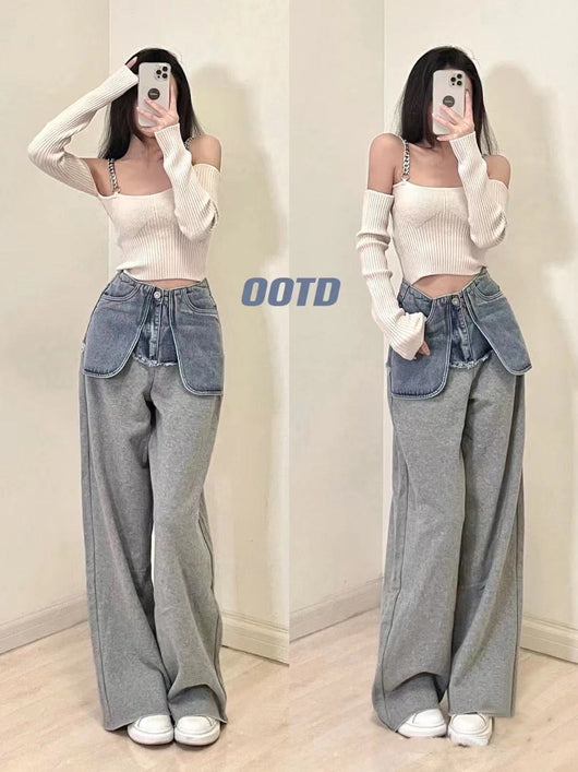 Pantalones Deportivos Denim Cintura Alta con Costuras Reforzadas - Image 7