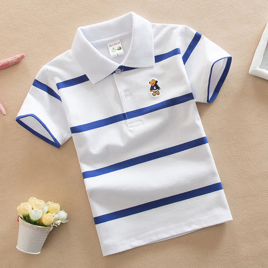 Polo Manga Corta Estilo Universitario para Niños - Image 7