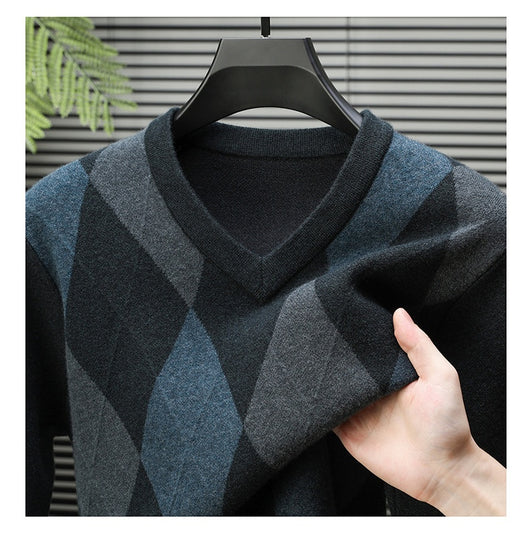 Suéter Casual de Cuello en V para Hombre - Tejido Premium - Image 15