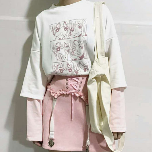 Blusa blanca con mangas bicolor efecto dos piezas - Image 10