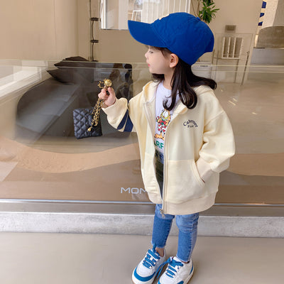 Suéter Cardigan Holgado de Manga Larga para Niñas