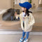 Suéter Cardigan Holgado de Manga Larga para Niñas