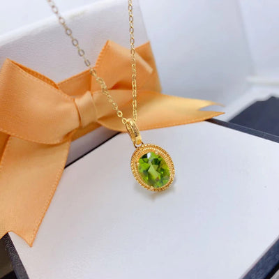Collar Colgante de Olivina Natural Incrustada - Image 7