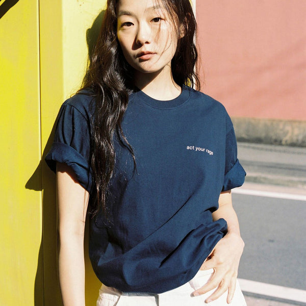 Camiseta de Algodón con Estampado de Letras