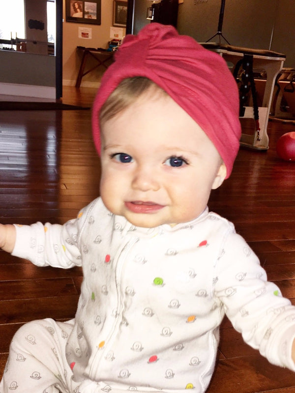Gorro de Bebé con Nudo y Lazo - Tela Fina de Una Capa