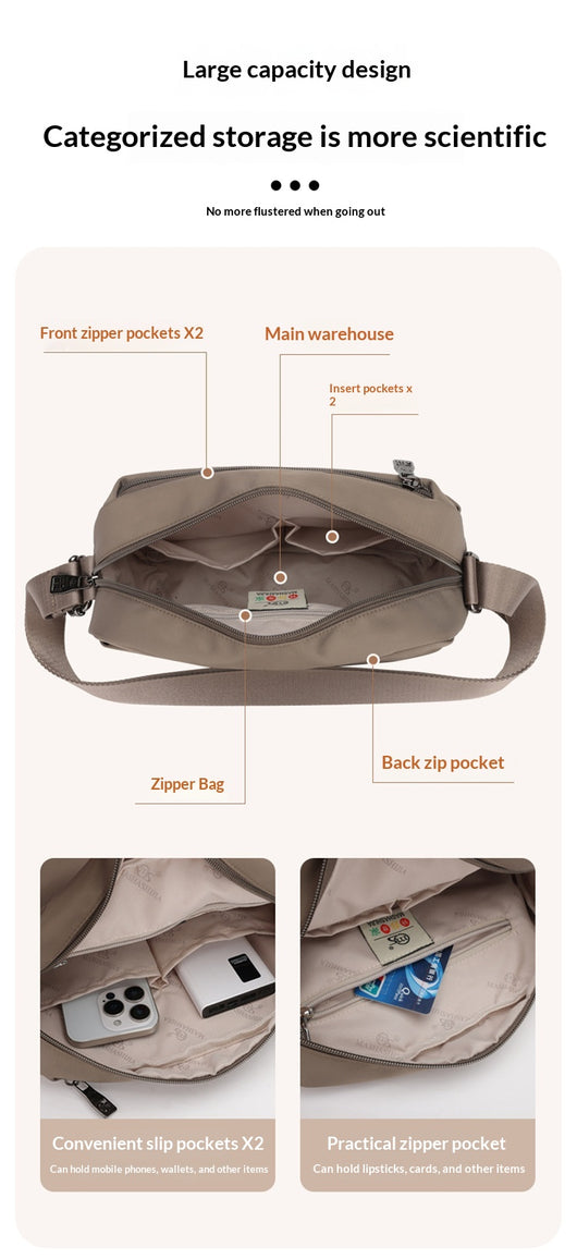 Bolsa Crossbody Casual Versátil con Múltiples Compartimentos - Image 8