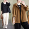 Abrigo Suelto con Capucha Mujer Retro Khaki Algodón Casual Costura Artística
