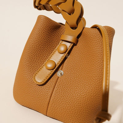Bolso Bandolera de Cuero Vegetal - Estilo Bucket Vintage - Image 10