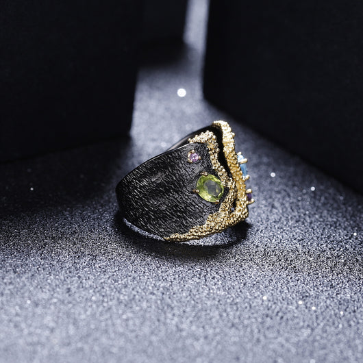 Anillo de Plata 925 con Peridoto Chapado en Oro - Diseño Personalizado - Image 9