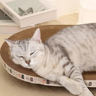 Cama Rascador Ovalado 2 en 1 para Gatos - Nido Acogedor con Cartón Corrugado - Image 14