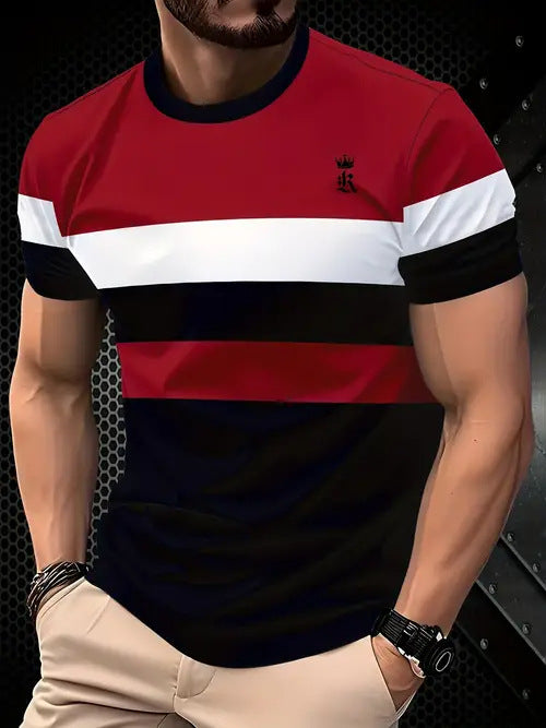 Playera Casual de Contraste para Hombre - Algodón Premium de Alta Calidad - Image 10