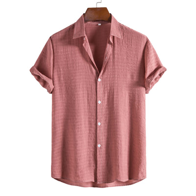 Camisa Manga Corta Cuadros Oscuros para Hombre - Image 8