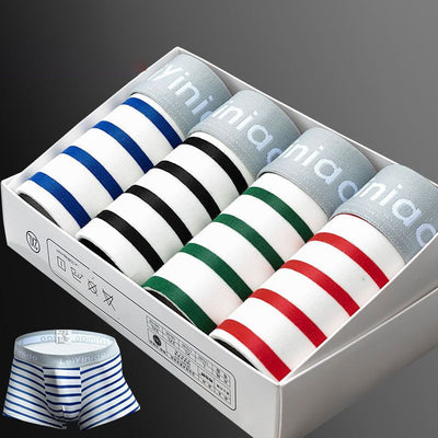 Pack de 4 Bóxers de Algodón para Hombre - Diseños a Rayas y Estampados - Image 10