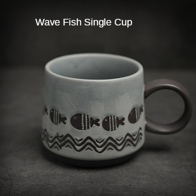 Taza de Cerámica Retro con Asa Colgante y Capacidad Extra Grande + Cuchara - Image 4