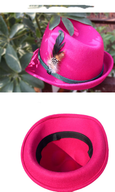 Sombreros de Copa Oktoberfest Unisex en Fieltro y Lana con Pluma - Image 8