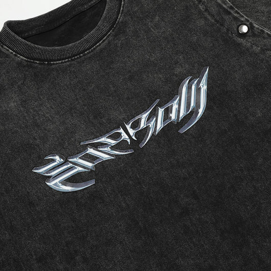Playera Personalizada Punk con Letras para Hombre - Image 3