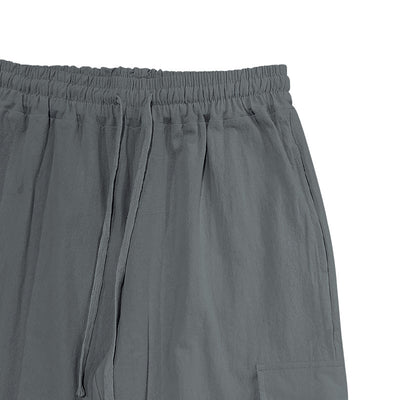 Pantalones Casuales de Algodón y Lino con Múltiples Bolsillos y Cordón Ajustable - Image 33