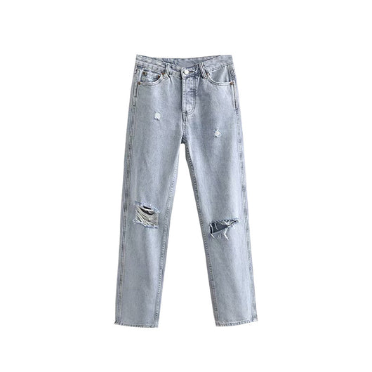 Pantalones Vaqueros Talle Alto Slim Fit con Roturas Estratégicas - Image 6