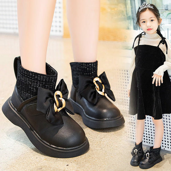 Botas Acolchadas Infantiles con Moño - Colección Invierno